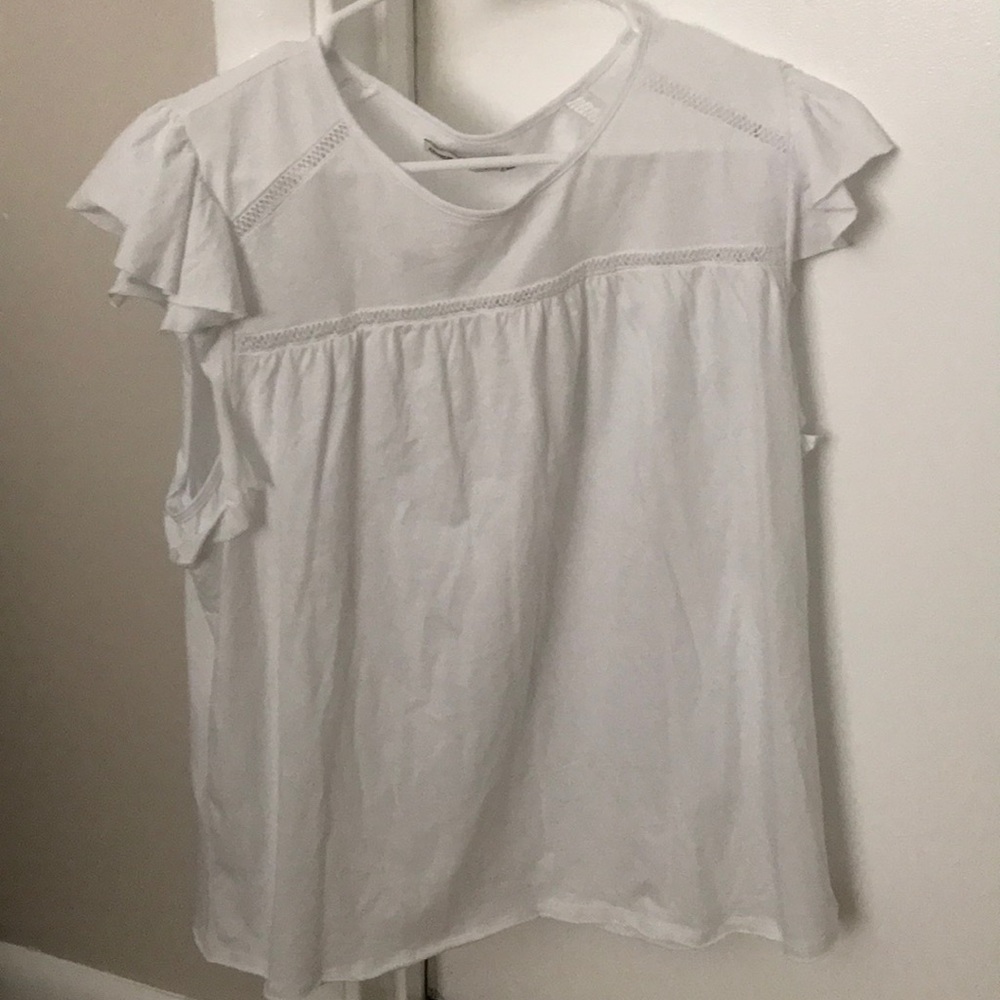 A&F White Flutter Top - Picture 2 of 3